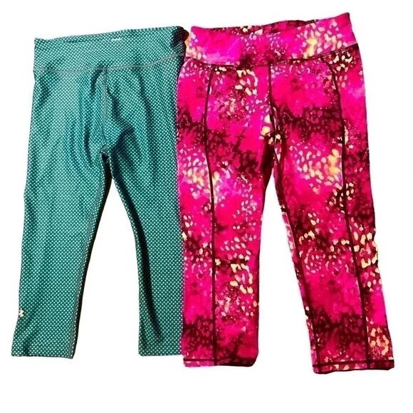 Set of two leggings size MED under armour betsey Johnson athleisure activewear - Picture 1 of 8